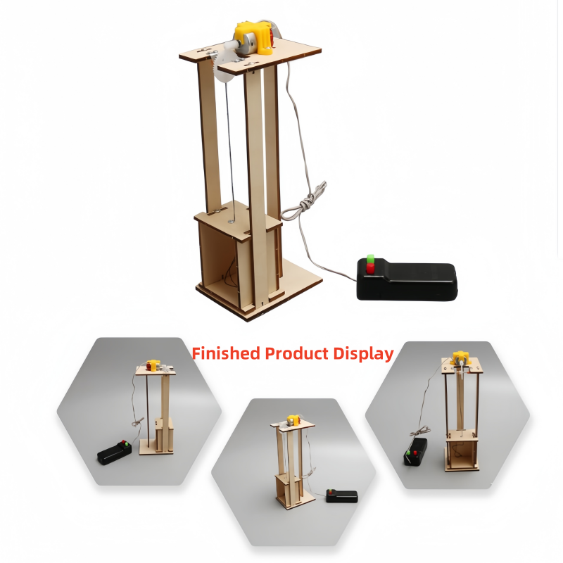 Science Diy Model - مجموعة مصعد الرفع الكهربائية للتحكم عن
